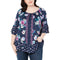 New Style&Co. Women's Bell Sleeve On Off Shoulder Mix Print Blouse Top Plus 1X - evorr.com