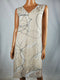 $99 ALFANI Womens V-Neck Overlay Beige Floral Printed Tunic A-Line Dress Plus 1X