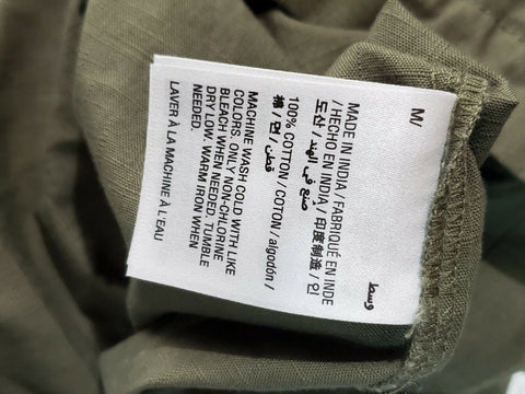 $89 NEW Karen Scott Women Short Sleeve Collared Tunic Shirt Dress Olive Green M - evorr.com