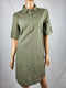 $89 New Karen Scott Women's Short Sleeve Collared Tunic Shirt Dress Green L - evorr.com