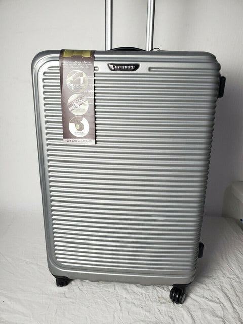 $380 Travel Select Savannah 28" HardCase Spinner Luggage Suitcase Silver Upright