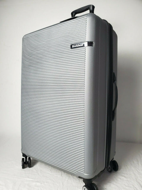$284 New Rockland Skyline 28" Hard case Luggage Suitcase Silver Spinner Wheels