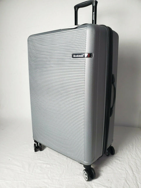 $284 New Rockland Skyline 28" Hard case Luggage Suitcase Silver Spinner Wheels
