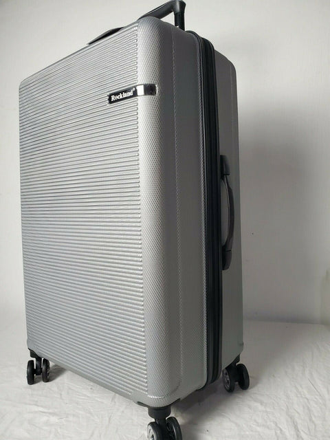 $284 New Rockland Skyline 28" Hard case Luggage Suitcase Silver Spinner Wheels