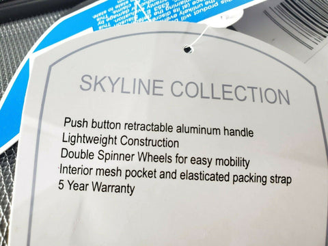 $284 New Rockland Skyline 28" Hard case Luggage Suitcase Silver Spinner Wheels