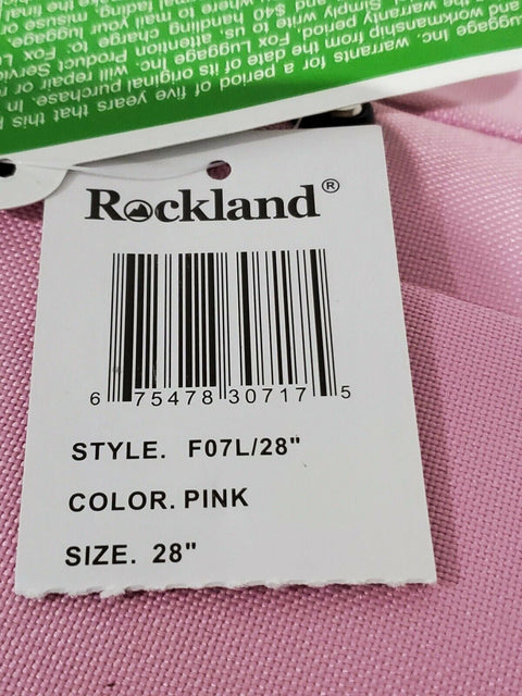 $280 New Rockland 28" Large Luggage Spinner Suitcase Pink Leopard Lightweight