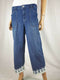 Style & Co. Women's Blue Tie & Dye Hem Capri Cropped Denim Jeans Size 14 - evorr.com
