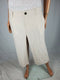New STYLE&CO. Women's Beige Mid Rise Linen Wide Capri Cropped Pants Size 8