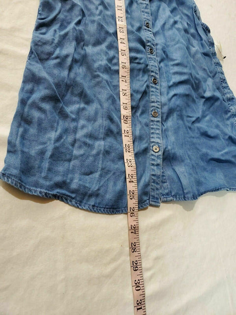 New Style&Co Women's Sleeveless Button Shirt Denim Wash Blouse Top Size Petite M - evorr.com