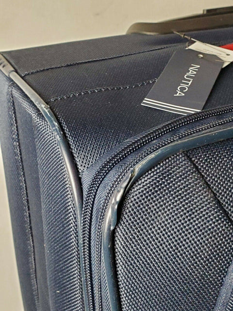 $460 New Nautica Oceanview 5 PC Luggage Set Spinner Suitcase Blue Red Soft