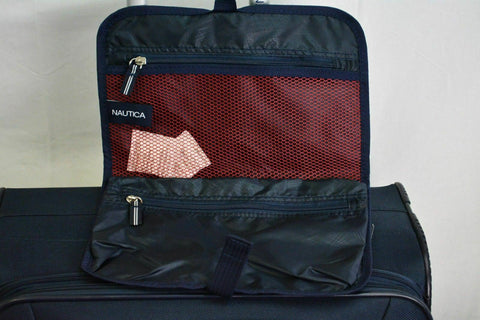 $460 New Nautica Oceanview 5 PC Luggage Set Spinner Suitcase Blue Red Soft