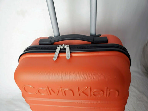 New Calvin Klein Fillmore 21" Carry On Hard side Luggage Orange Spinner