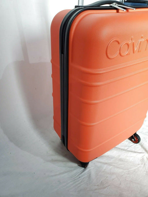 New Calvin Klein Fillmore 21" Carry On Hard side Luggage Orange Spinner