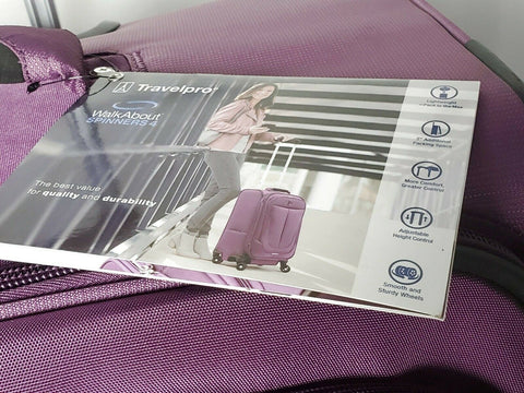$360 New Travelpro Walkabout 4 29" Spinner Suitcase Luggage Purple Upright Soft
