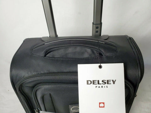 $200 New Delsey OptiMax Lite 17" 2-Wheeled Under-Seat Bag Luggage Black
