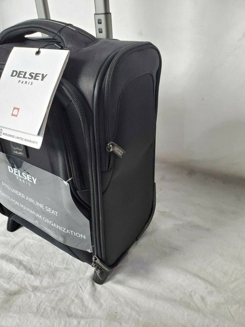 $200 New Delsey OptiMax Lite 17" 2-Wheeled Under-Seat Bag Luggage Black