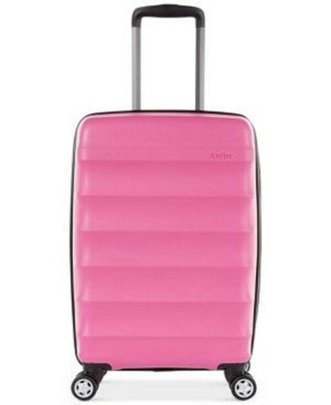 $200 New Antler Juno DLX 20" Hardside Expandable Spinner Carry-On Suitcase Pink