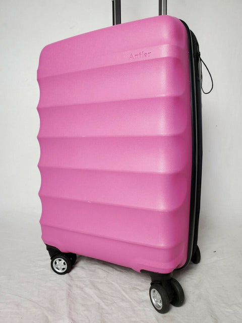 $200 New Antler Juno DLX 20" Hardside Expandable Spinner Carry-On Suitcase Pink