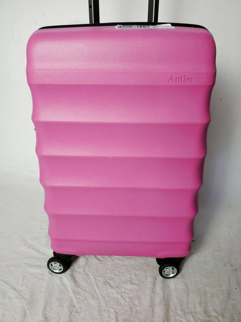 $200 New Antler Juno DLX 20" Hardside Expandable Spinner Carry-On Suitcase Pink