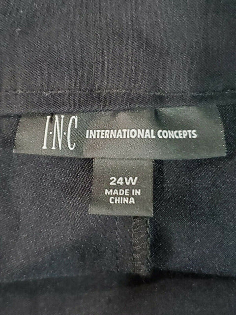 $109 INC INTERNATIONAL CONCEPTS Women's Blace Lace Hem Capri Crop Pants Size 24W - evorr.com
