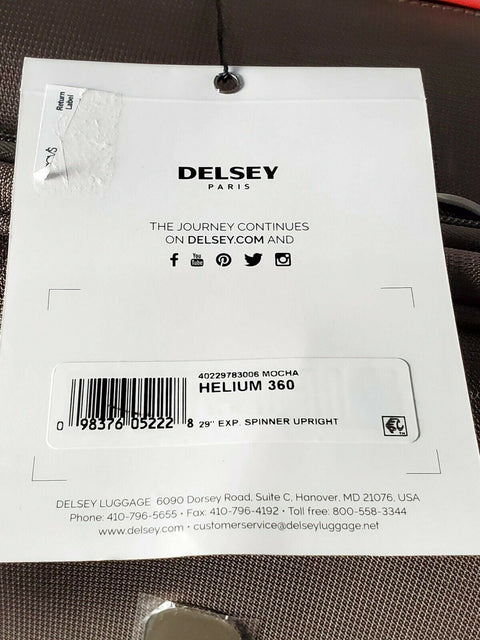 Delsey Helium 360 29" Expandable Spinner Suitcase Luggage Soft Mocha Green