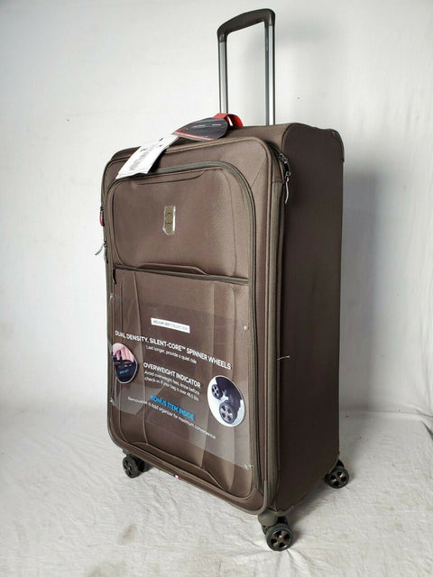 Delsey Helium 360 29" Expandable Spinner Suitcase Luggage Soft Mocha Green