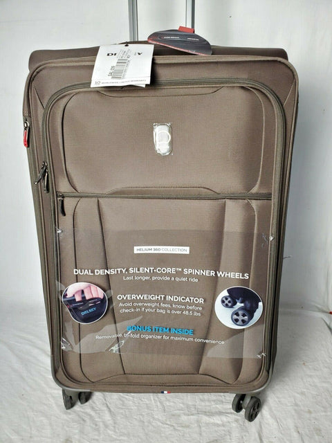 Delsey Helium 360 29" Expandable Spinner Suitcase Luggage Soft Mocha Green