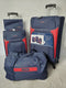 $460 New Nautica Oceanview 4 PC Luggage Set Spinner Suitcase Blue Red Soft