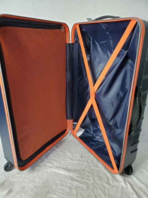 New Nautica Sea Tide 4 PC Hardside Luggage Set Blue Orange Travel Bag