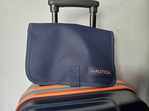 $500 Nautica Sea Tide 5-PC Hardside Luggage Set Blue Orange Travel Bag