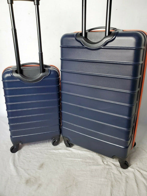 $500 Nautica Sea Tide 5-PC Hardside Luggage Set Blue Orange Travel Bag