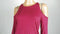 New Chelsea Sky Women's Long Sleeve Cold Shoulder Pink Jersey Blouse Top Size M