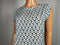 New DKNY Women Blue Printed Sleeveless Ban Neck Blouse Top Size S - evorr.com