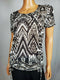 New INC CONCEPTS Women Brown Animal Print Blouse Top Short Sleeve Ruched Size S - evorr.com