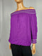 New INC CONCEPTS Women Purple Smocked Off the Shoulder Blouse Top Size L - evorr.com