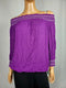 New INC CONCEPTS Women Purple Smocked Off the Shoulder Blouse Top Size L - evorr.com