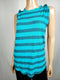 $108 New Free People Women's Sleeveless Blue Striped Twist Blouse Top Size L - evorr.com
