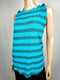 $108 New Free People Women's Sleeveless Blue Striped Twist Blouse Top Size L - evorr.com