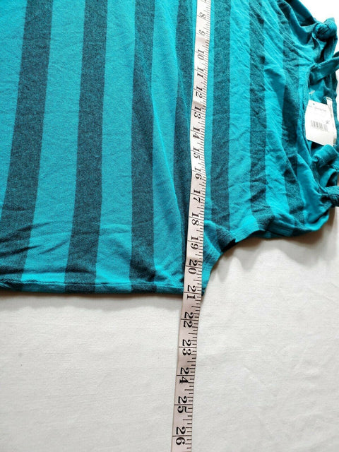 $108 New Free People Women's Sleeveless Blue Striped Twist Blouse Top Size L - evorr.com