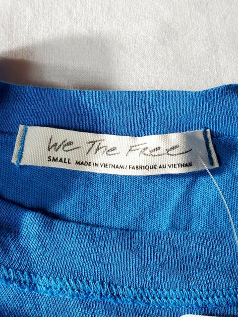 $108 New Free People Women's Sleeveless Blue Twisted Blouse Top Size S - evorr.com