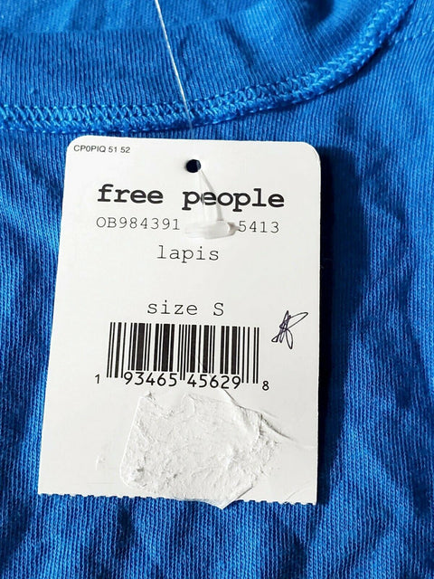 $108 New Free People Women's Sleeveless Blue Twisted Blouse Top Size S - evorr.com