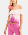 $108 New Free People Women's Short Sleeve Pink Dye Blouse Top Size S - evorr.com