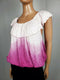 $108 New Free People Women's Short Sleeve Pink Dye Blouse Top Size S - evorr.com