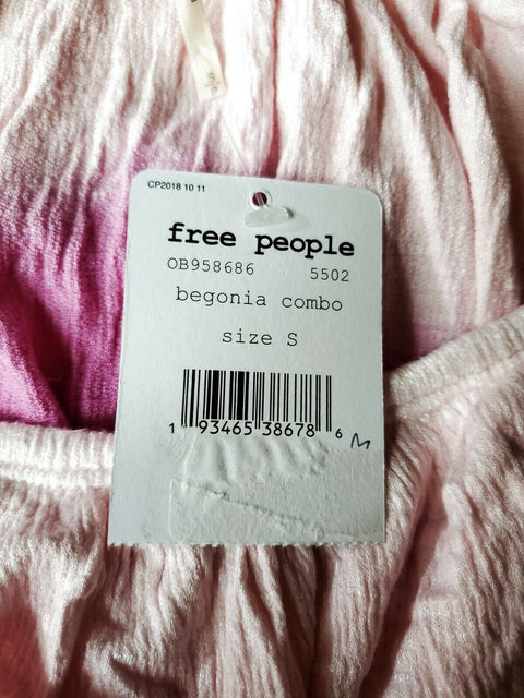 $108 New Free People Women's Short Sleeve Pink Dye Blouse Top Size S - evorr.com
