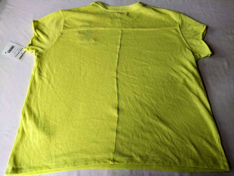 $108 New Free People Women's Sheer Lime Green Wipe Out Blouse Top Size XS