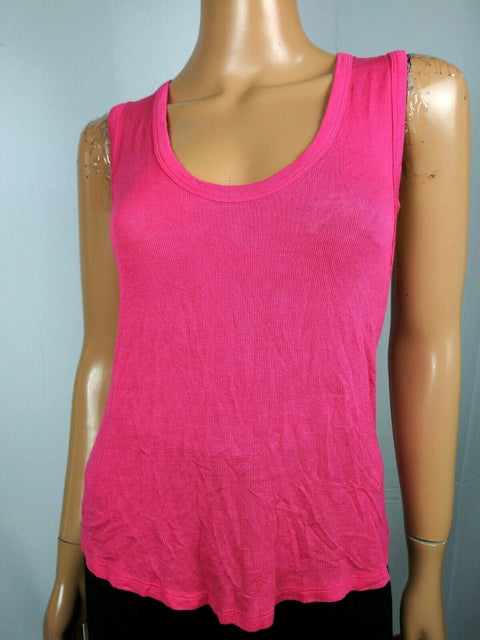 $108 New Free People Women's Sleeveless Pink Fuscia V-Neck Blouse Top Size XS - evorr.com