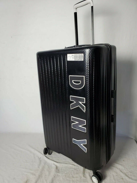 DKNY Blaze 28" Hard Shell Spinner Black Suitcase Luggage Upright