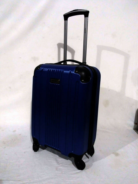 New Kenneth Cole Reaction South Street Hard Carry On Spinner Luggage 20" Blue - evorr.com