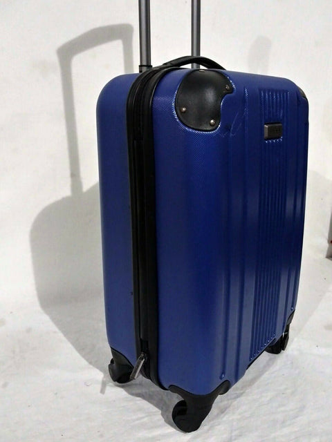 New Kenneth Cole Reaction South Street Hard Carry On Spinner Luggage 20" Blue - evorr.com