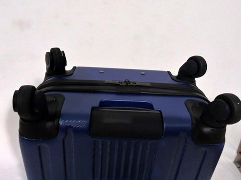 New Kenneth Cole Reaction South Street Hard Carry On Spinner Luggage 20" Blue - evorr.com
